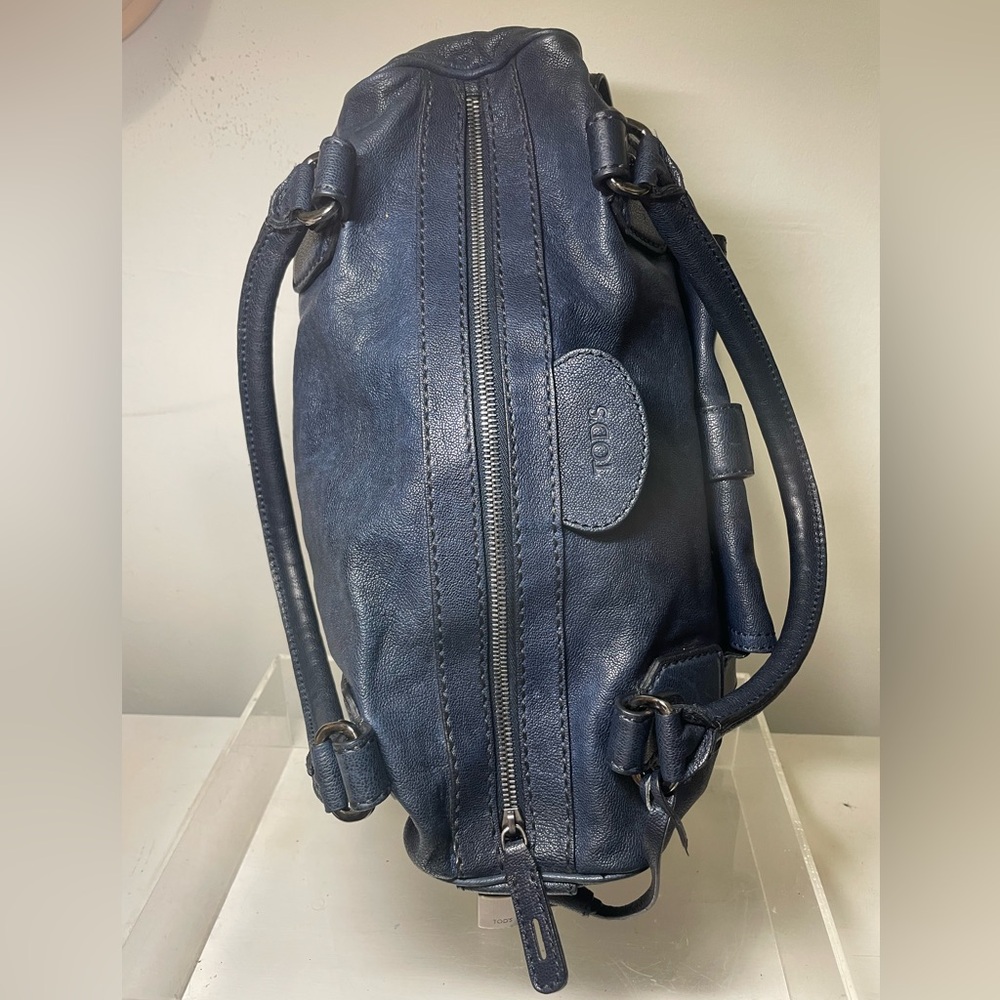 TOD’S bensenville pebbled leather designer handbag made in italy - Picture 13 of 15